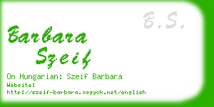 barbara szeif business card